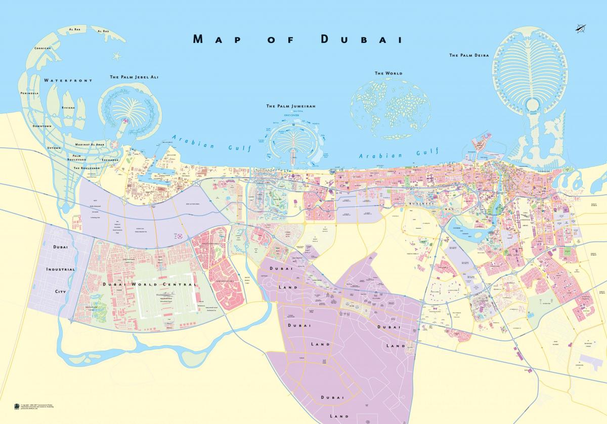 kort over Dubai desert