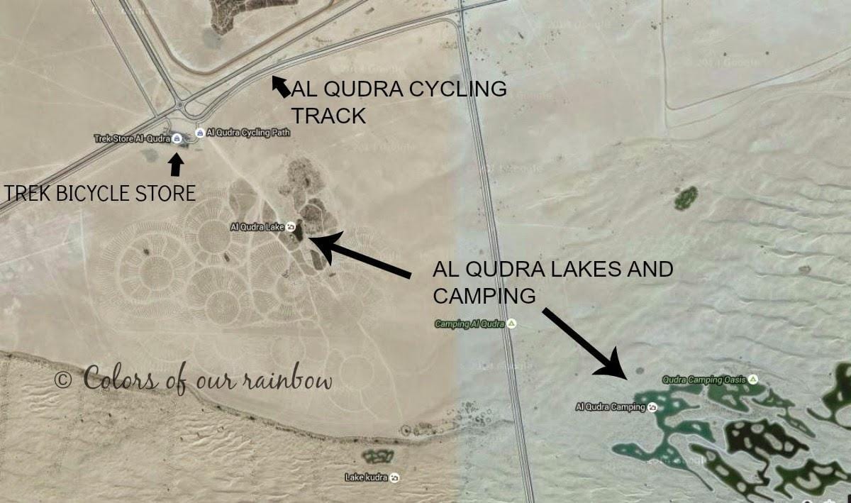 Al Qudra Søen placering på kort