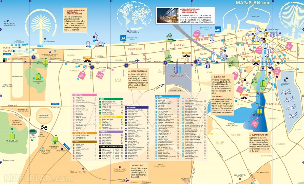 kort over downtown Dubai