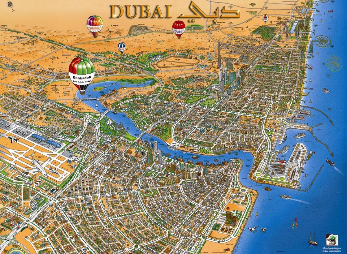 kort over Dubai creek