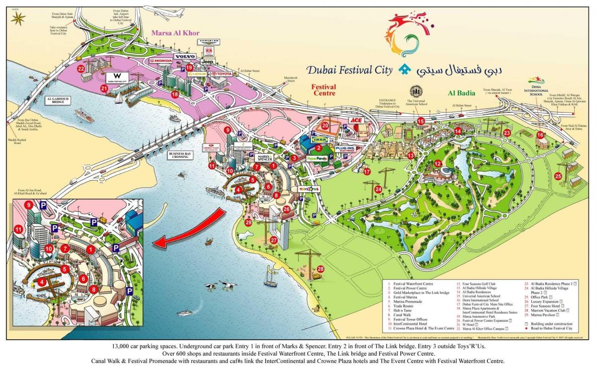 Dubai festival city kort