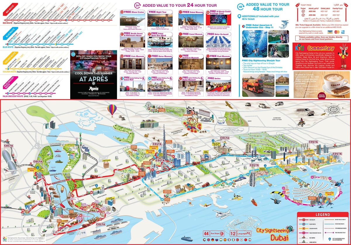 Dubai tour kort