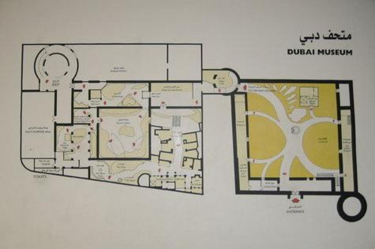 Dubai museum placering på kort