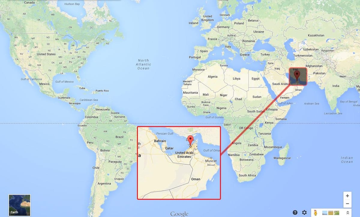 Dubai på kort