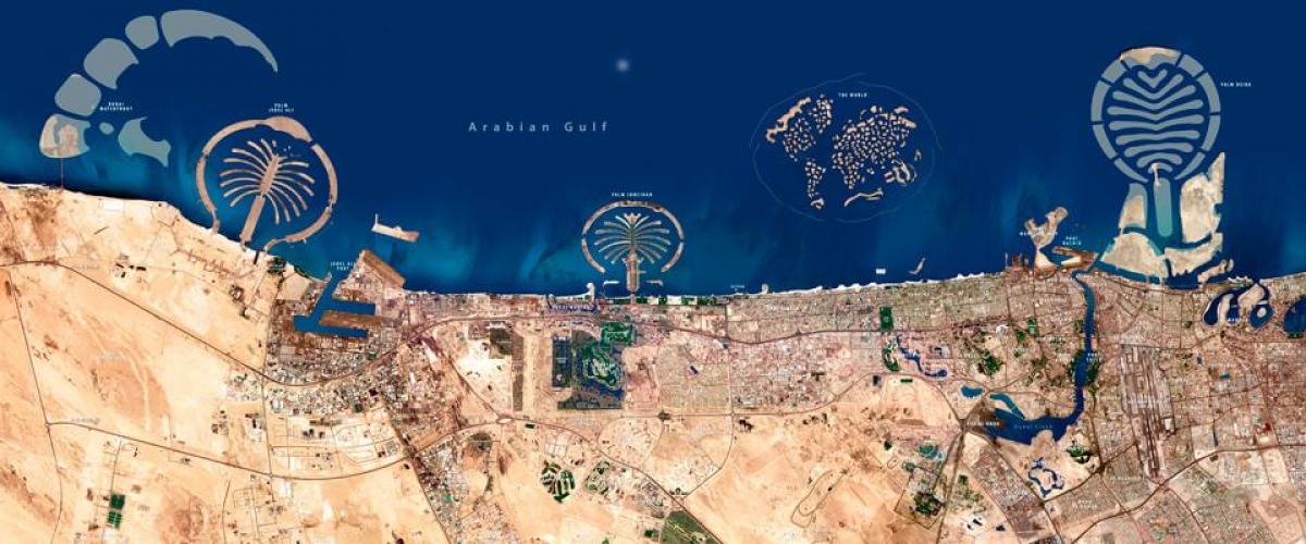 satellit-kort over Dubai