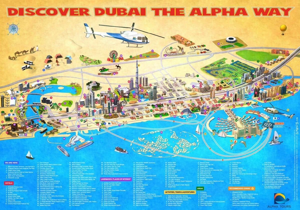 Dubais seværdigheder kort