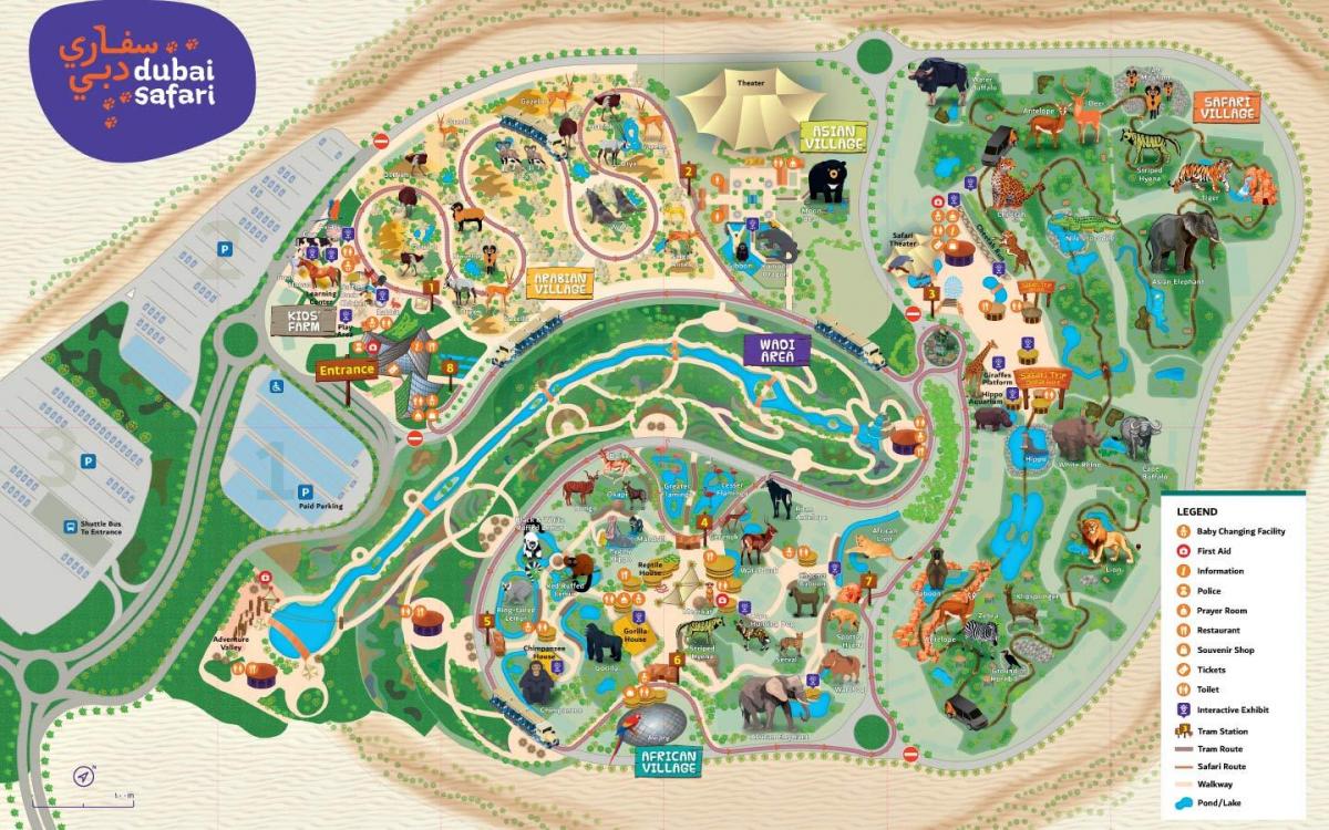 kort over Dubai zoo
