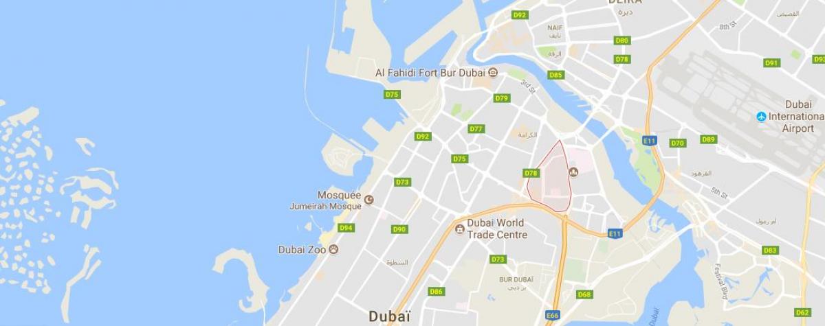 kort over Oud Metha Dubai