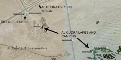 Al Qudra Søen placering på kort