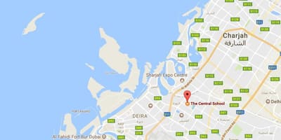 Kort over det centrale skole Dubai
