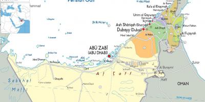 Kort over Dubai forenede arabiske Emirater