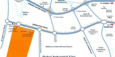 Kort over Dubai industrielle by
