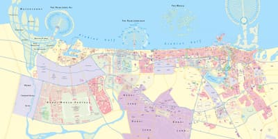 Vej kort over Dubai