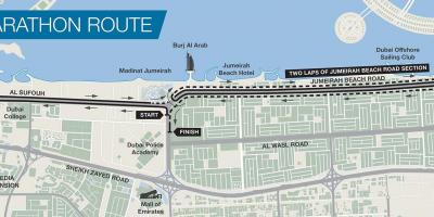 Kort over Dubai marathon