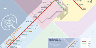 Metro linje Dubai kort