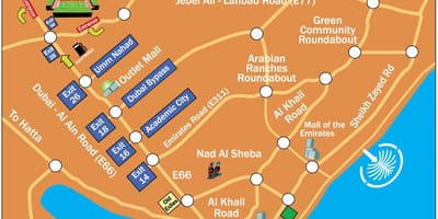 Rugby Sevens Dubai placering på kort