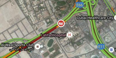 Latifa hospital, Dubai placering på kort