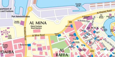 Dubai port kort