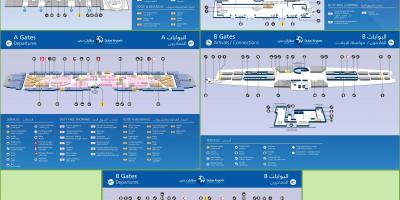 Terminal 3 i Dubai lufthavn kort